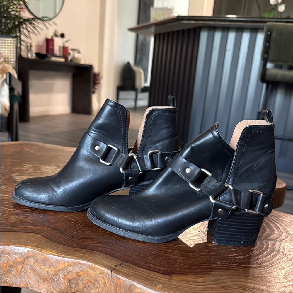 Madden Girl Black Ankle Booties with Buckle Detail